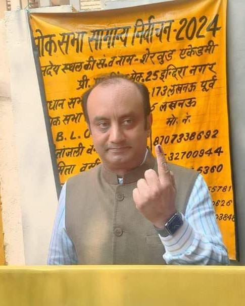 BJP's national spokesperson and Rajya Sabha MP Sudhanshu Trivedi voted